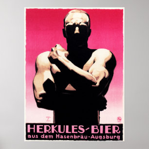 Poster HERKULES BIER Ludwig Hohlwein German Sachplakat
