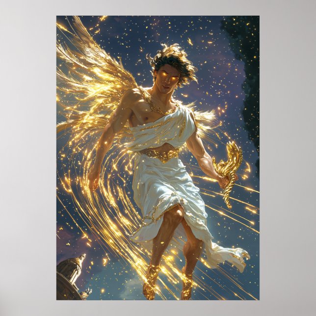 Poster Hermes, Mensageiro dos Deuses - Velocidade Divina (Frente)