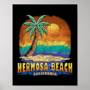 Poster Hermosa Beach California Vintage aflita Souven