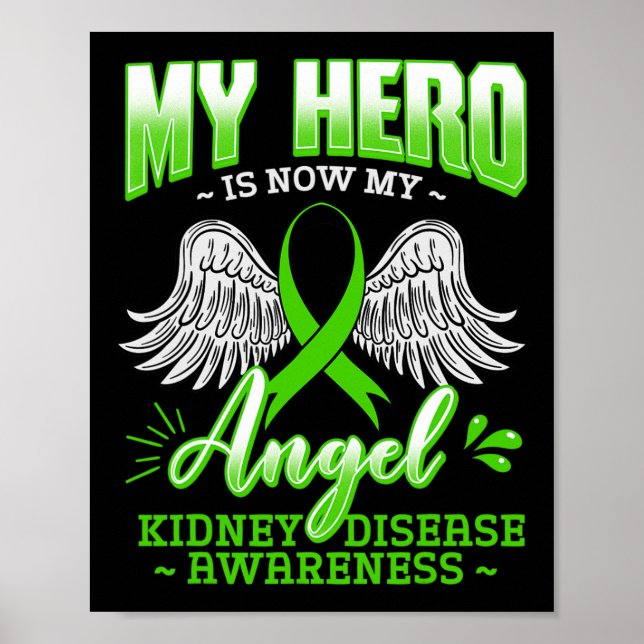 Poster Hero É Minha Doença Renal Angel Fita Verde (Frente)