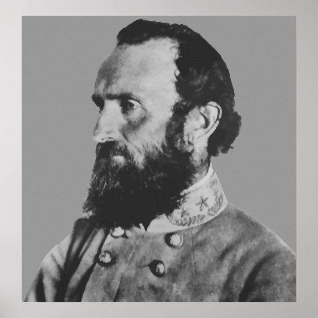 Pôster Herói da Guerra Civil - General Stonewall Jackson (Frente)