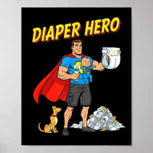 Poster Herói de Fralda Design de Pai de Desenho Animado E