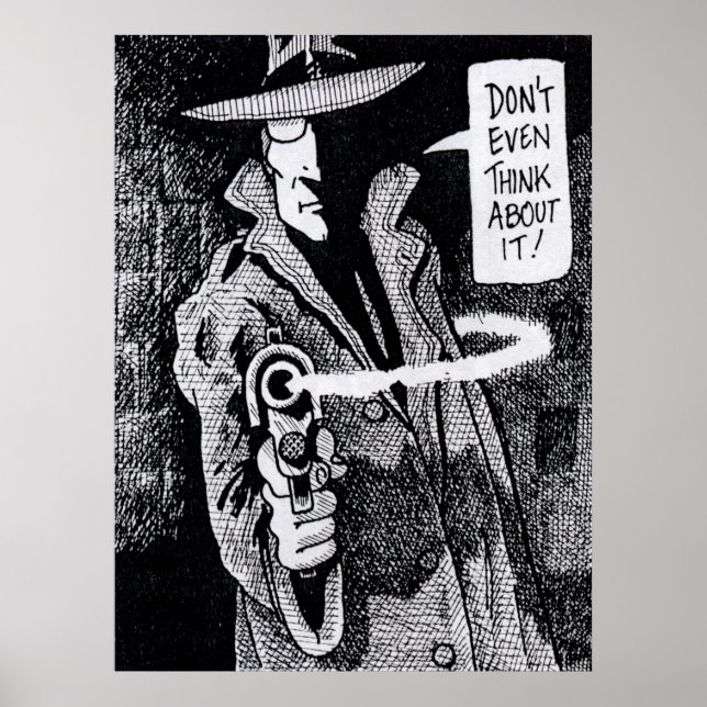 Poster Herói do romance Gráfico apontando uma arma (Frente)