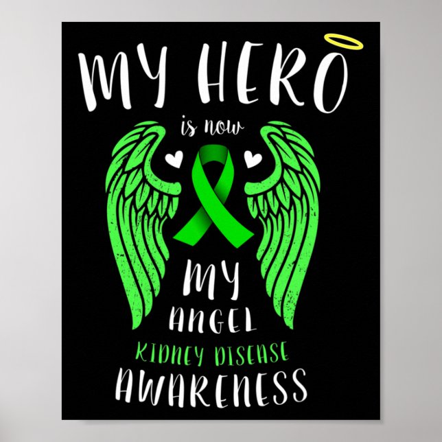 Poster Herói É Meu Anjo - Lembrança Da Doença Dos Rins (Frente)