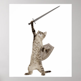 Poster Heroic Warrior Knight Cat