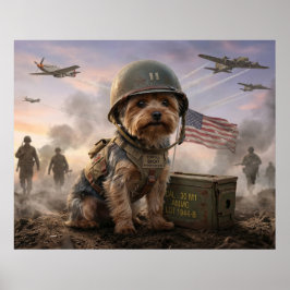 Poster Heroic Yorkie "Corporal Smoky" WWII Military Art