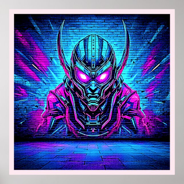 Poster Heroico Cyberpunk Vibe (Frente)