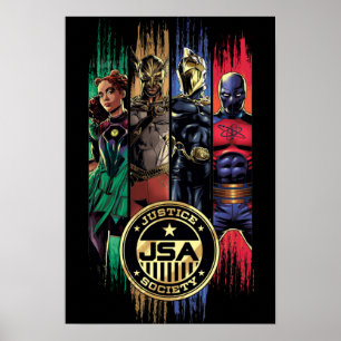 Poster Heróis da Sociedade de Justiça de Adão Negro em St