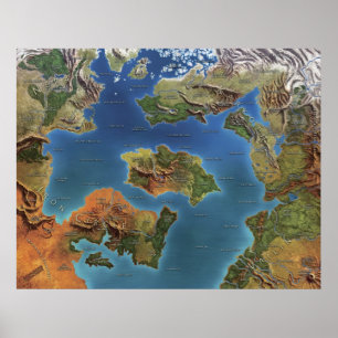 Poster Heróis do mapa do conselho do jogo de Nerath