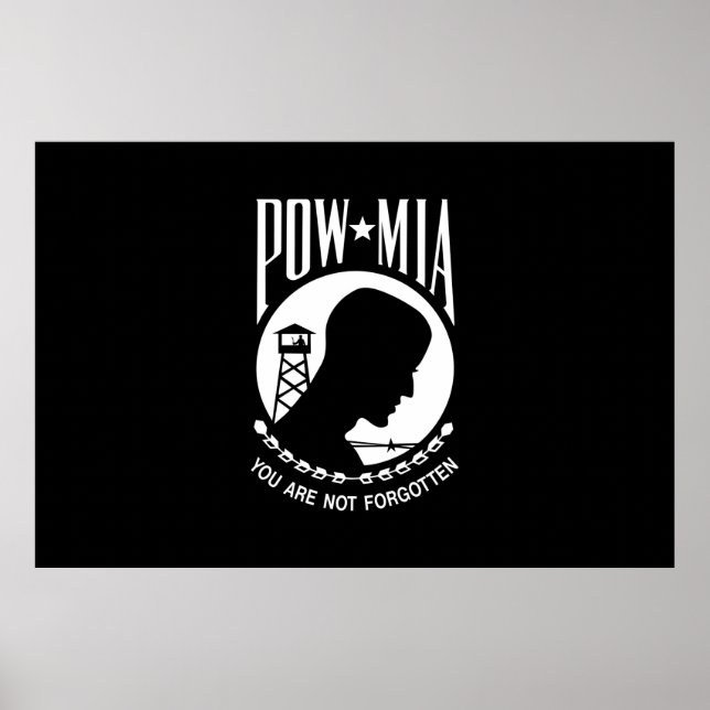 Poster Heróis Militares Americanos do POW MIA prisioneiro (Frente)