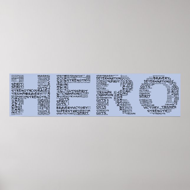 Poster Heróis na Luta Contra o Cancer (Texto Preto) (Frente)