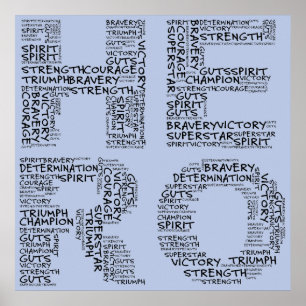 Poster Heróis na Luta Contra o Cancer (Texto Preto)