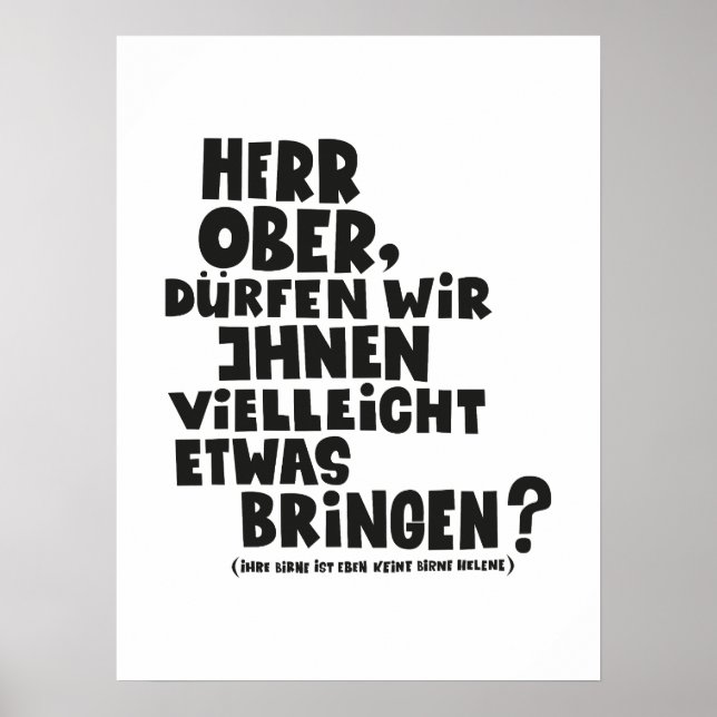 Poster Herr Ober - Pappa Ante Portas - Loriot Herr Ober (Frente)