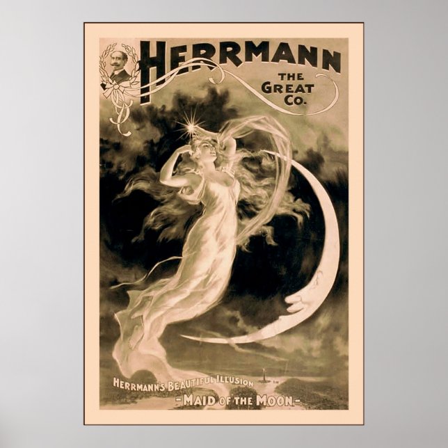 Pôster Herrmann, o Excelente ~ 1898 ~ Vintage Magistre (Frente)