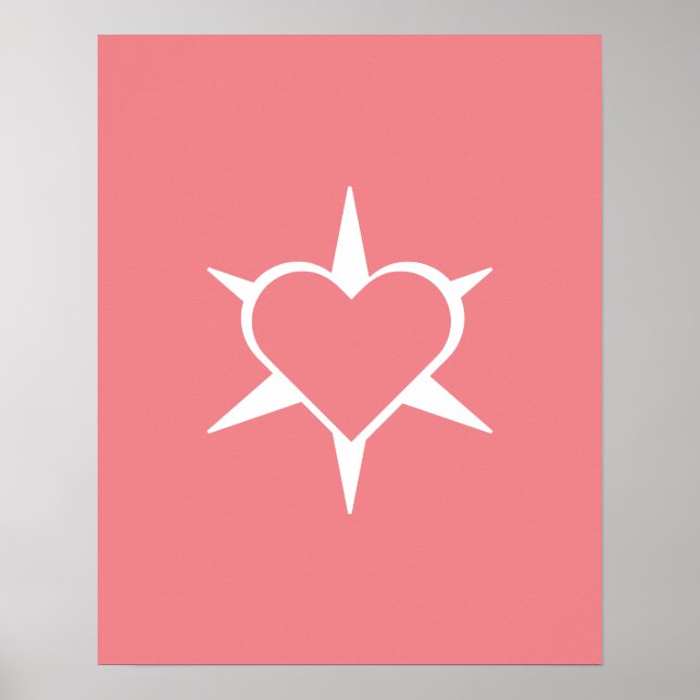 Poster Herz Heart Coeur Cuore Star Starlet Stern (Frente)