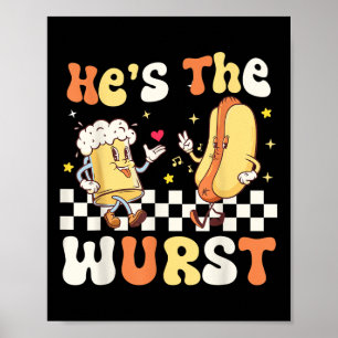 Poster Hes, O Presente De Cerveja De Salsicha Retro De Wu