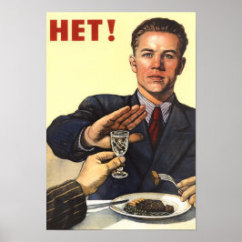 Poster HET - Propaganda Anti-Álcool Soviética - 1954