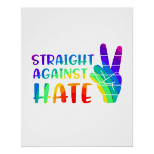 Pôster Hetero contra o ódio - Orgulho de Ally LGBTQ+