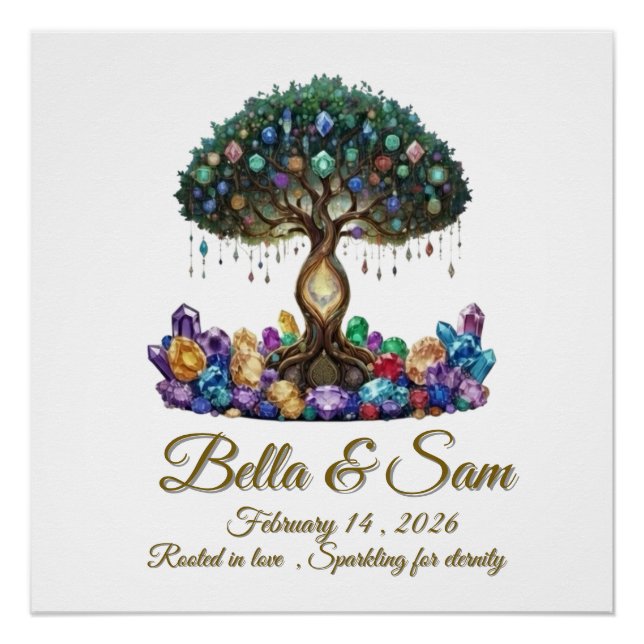 Pôster Hexagon wedding invitation coaster (Frente)