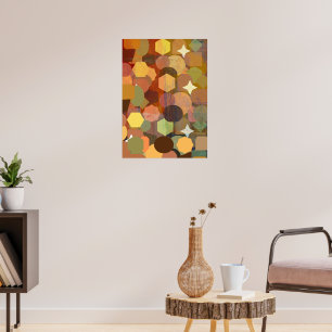 Poster Hexágonos do ouro: Arte Moderna para o Seu