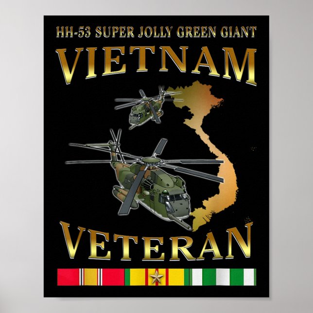 Poster Hh-53 Super Jolly Green Giant Helicopter Vietnam V (Frente)