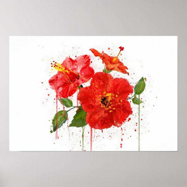 Poster Hibisco Vermelho (Frente)