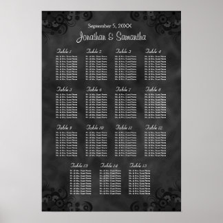 Poster Hibiscus Black Wedding 15 Gráfico de Assentos de M