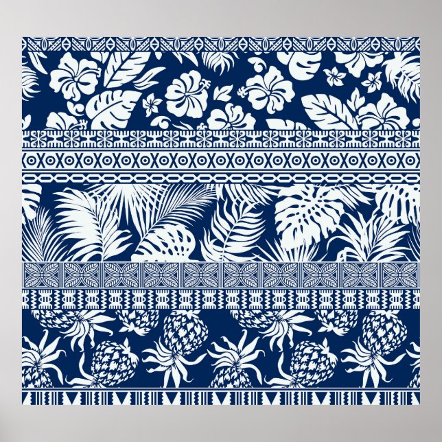 Poster Hibiscus, folhas: papel de parede do ornamento hav (Frente)