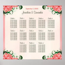 Pôster Hibiscus Pink 13 Gráficos de Mesas de Casamento