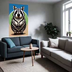 Poster Híbrido de Zebra Mega Zebra, bonito e adorável   A