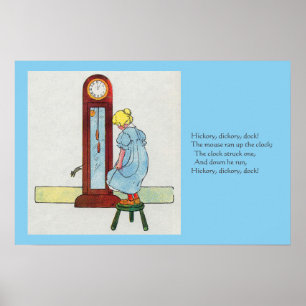 Poster Hickory, Dickory, Mãe Dock Goose Nursery Rhyme