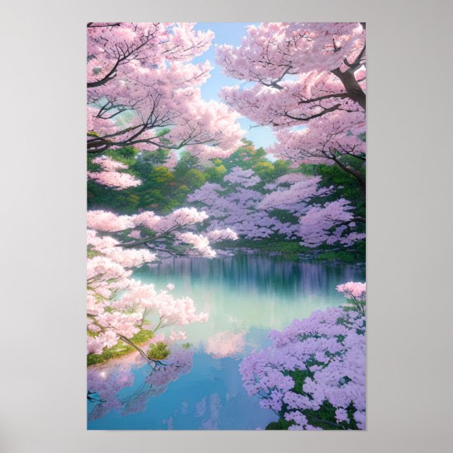 Poster Hidden Sakura Pond (Frente)