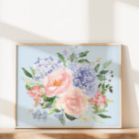 Poster Hidrângea Peônia Floral Azul Rosa Aguarela Primave<br><div class="desc">Inunde seu espaço com o charme encantador da nossa Arte de Parede Floral de Primavera Hidrângea Peônia Azul Rosa Aguarela. Eleve sua decoração com a paleta calmante de tons pastéis e botânicos delicados</div>