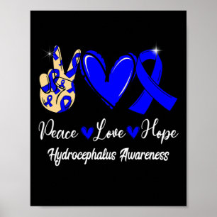 Poster Hidrocefalia Consciência Paz Amor Esperança Azul
