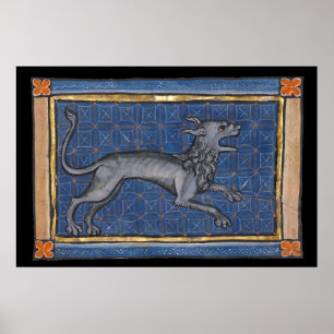 Poster Hiena Bestiária Medieval c. 1270
