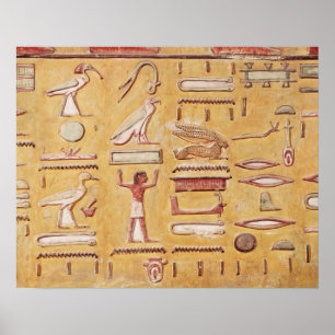 Pôster Hieroglyphics, do túmulo de Seti I