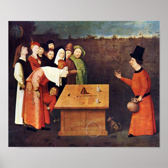 Pôster Hieronymus Bosch - O mágico (Frente)