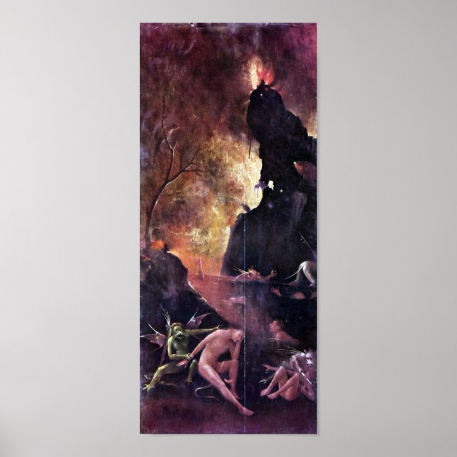 Pôster Hieronymus Bosch, o resto do inferno no fluxo (Frente)