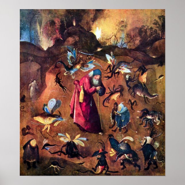 Pôster Hieronymus Bosch-Temptation de Ruas. Anthony (Frente)