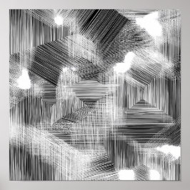 Poster High-Contrast Geometric Depth Decoupage Template