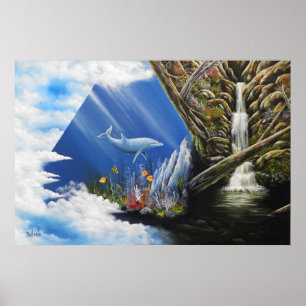 Pôster High Energy Print of Oil Painting