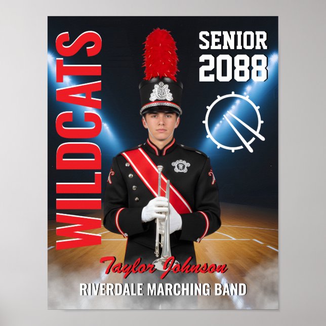 Poster High School Senior Marching Band Photo Sports (Frente)