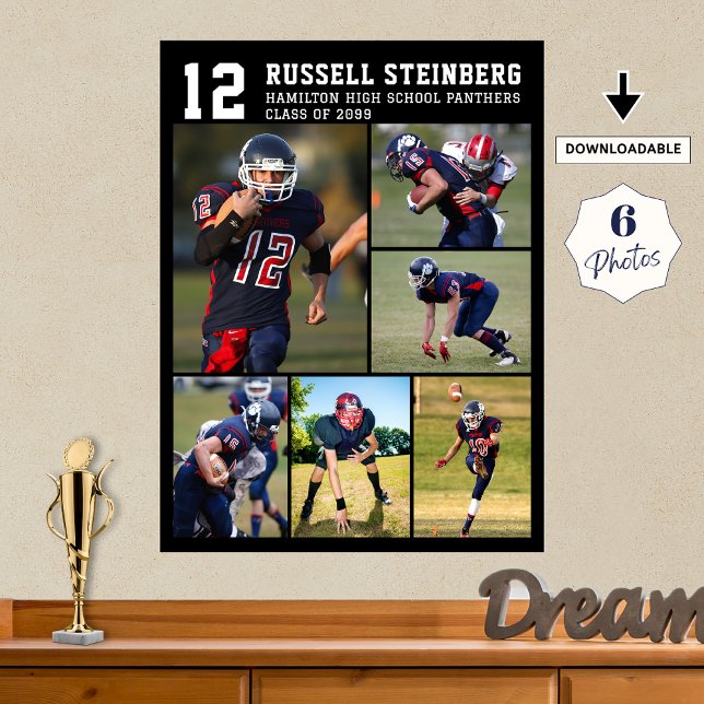 Poster High School Sports Senior Night 6 Photo Collage (Criador carregado)