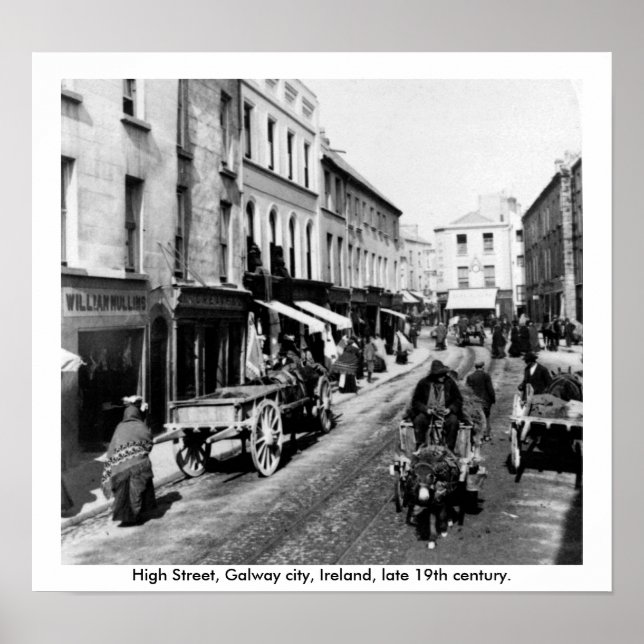 Poster High Street Galway, Irlanda, final do século XIX (Frente)