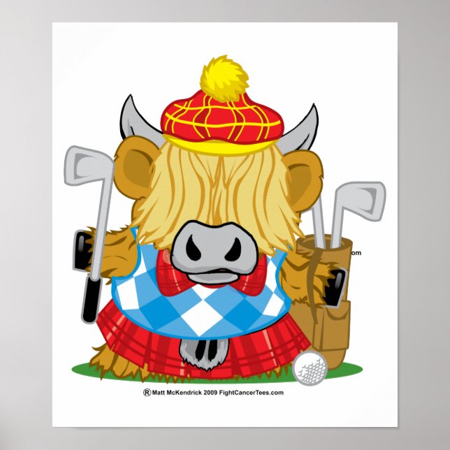 Poster Highland Cow Golf (Frente)