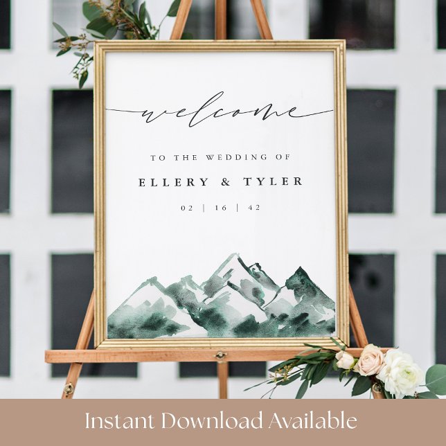 Poster Highland | Mountain Wedding Printable Welcome Sign (Criador carregado)