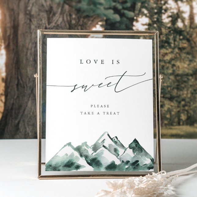 Poster Highland | Watercolor Mountain Dessert Table Sign (Criador carregado)