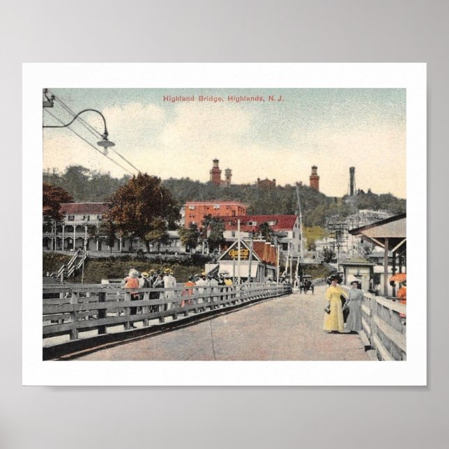 Poster Highlands NJ Bridge Vintage Inspirada (Frente)