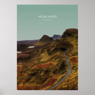 Poster Highlands, Scotland Viagem Illustration