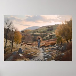 Poster Hiker nas colinas